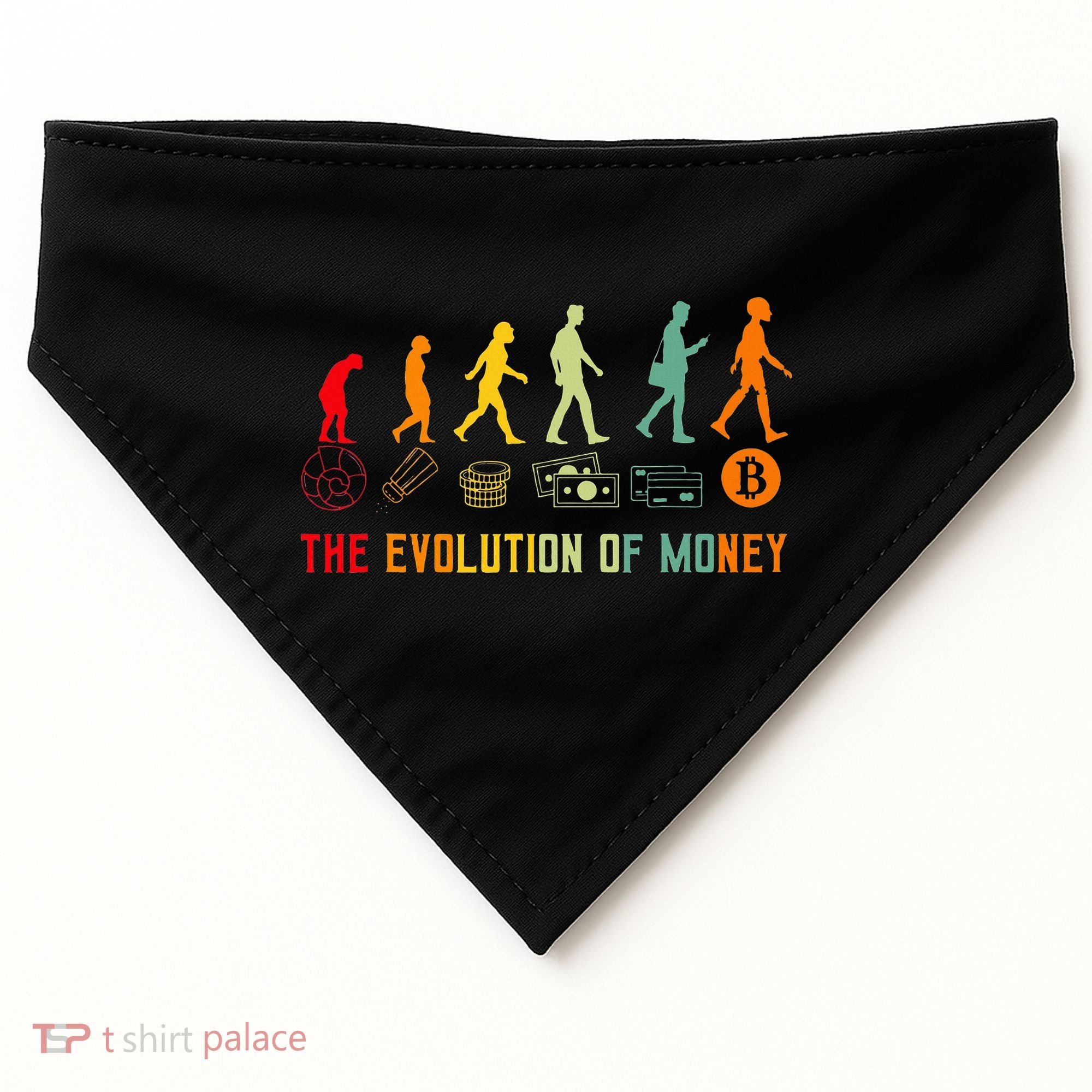 The Evolution Of Money Bitcoin Btc Crypto Cryptocurrency USA-Made Doggie Bandana