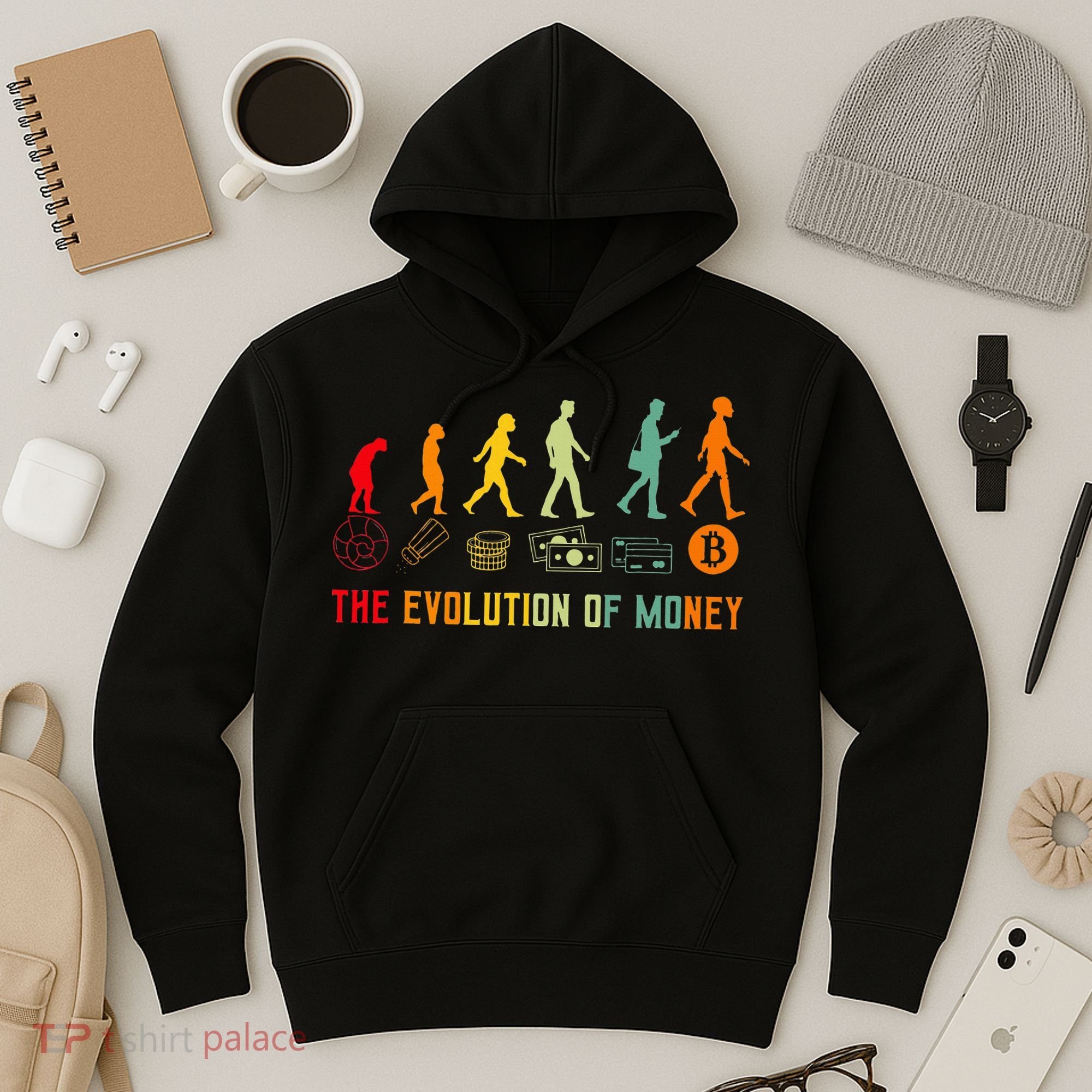 The Evolution Of Money Bitcoin Btc Crypto Cryptocurrency Hoodie