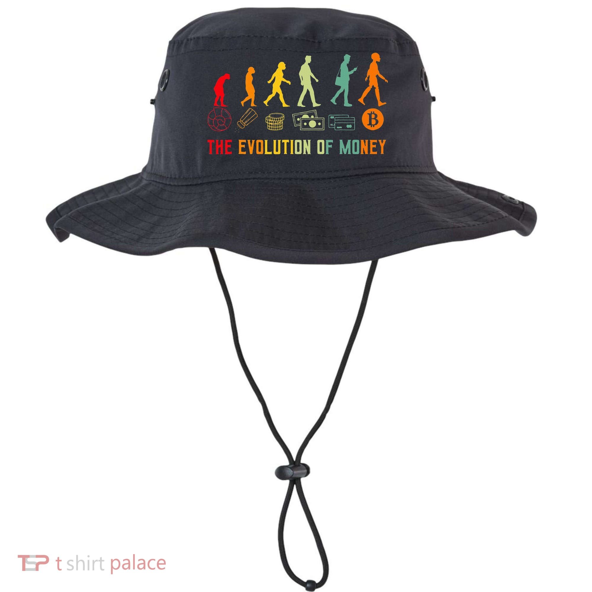 The Evolution Of Money Bitcoin Btc Crypto Cryptocurrency Bucket Hat