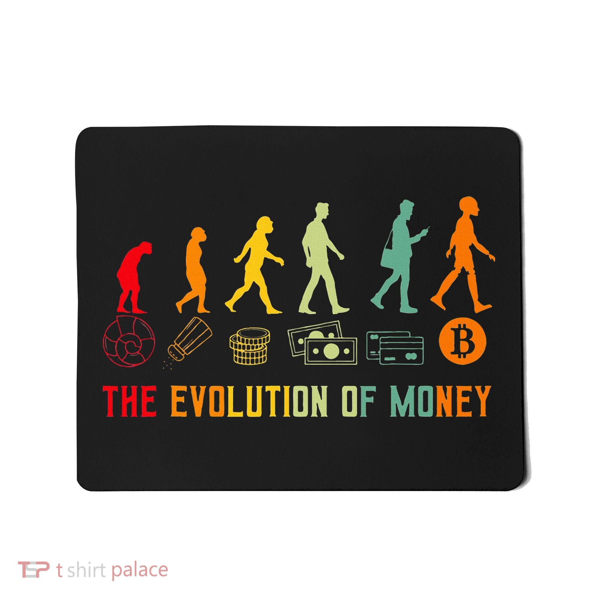 The Evolution Of Money Bitcoin Btc Crypto Cryptocurrency Mousepad