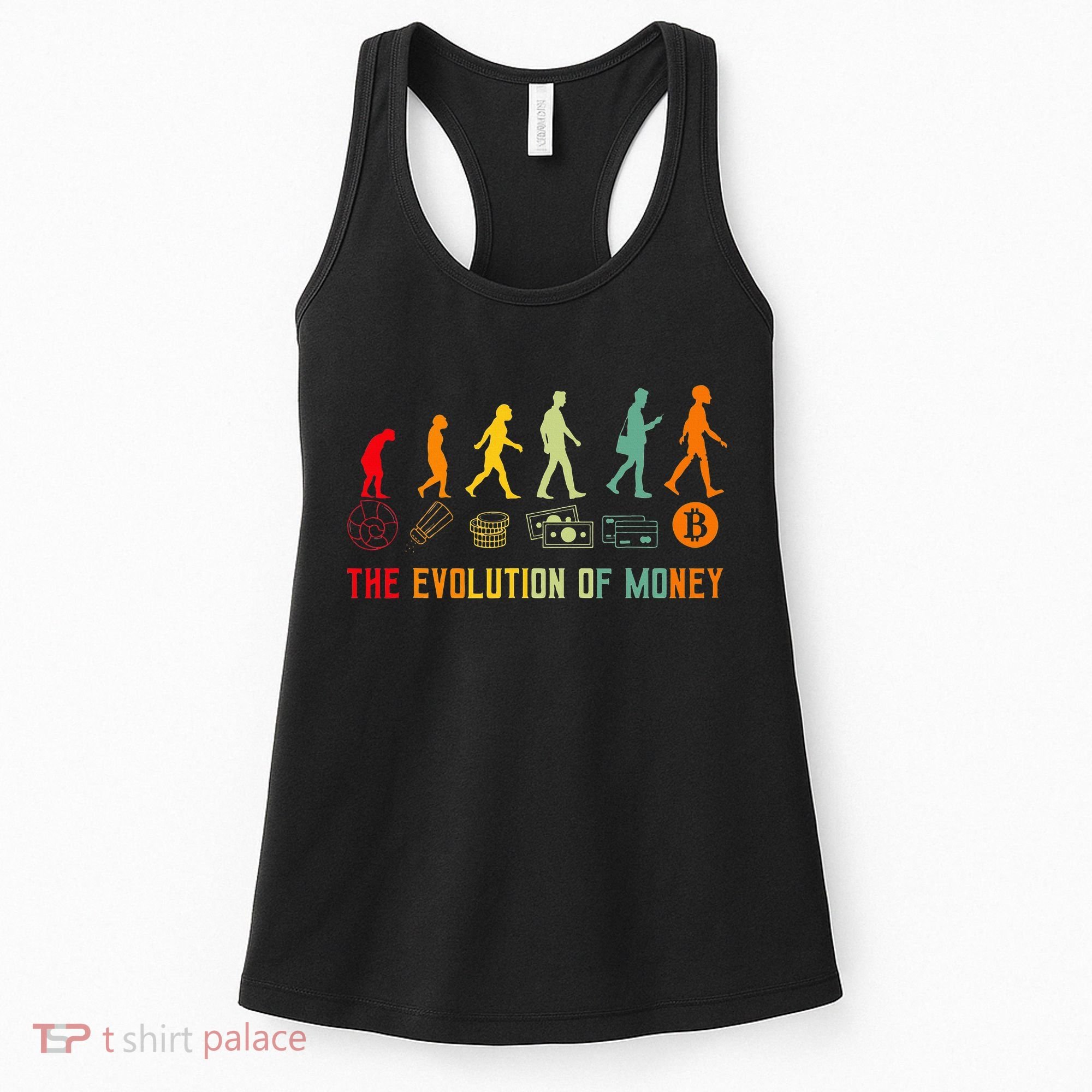 The Evolution Of Money Bitcoin Btc Crypto Cryptocurrency Women's Tank Top