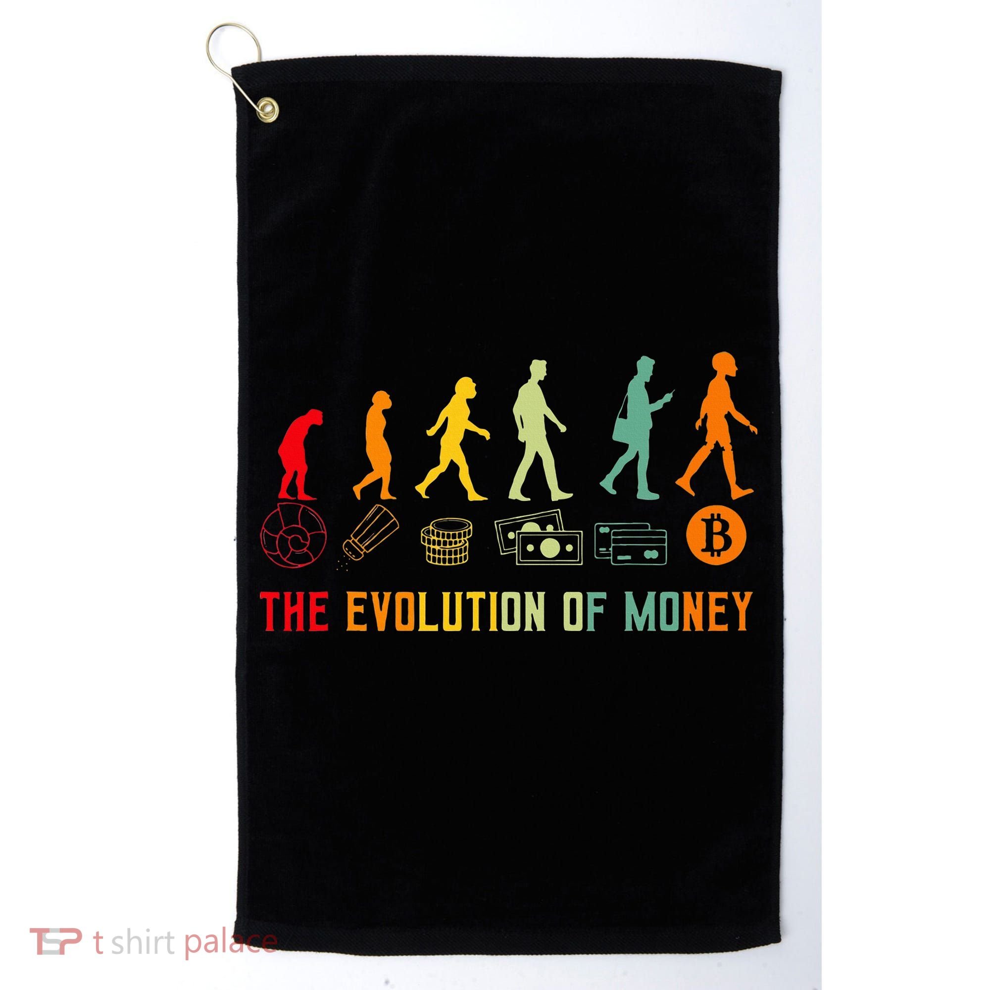 The Evolution Of Money Bitcoin Btc Crypto Cryptocurrency Golf Towel