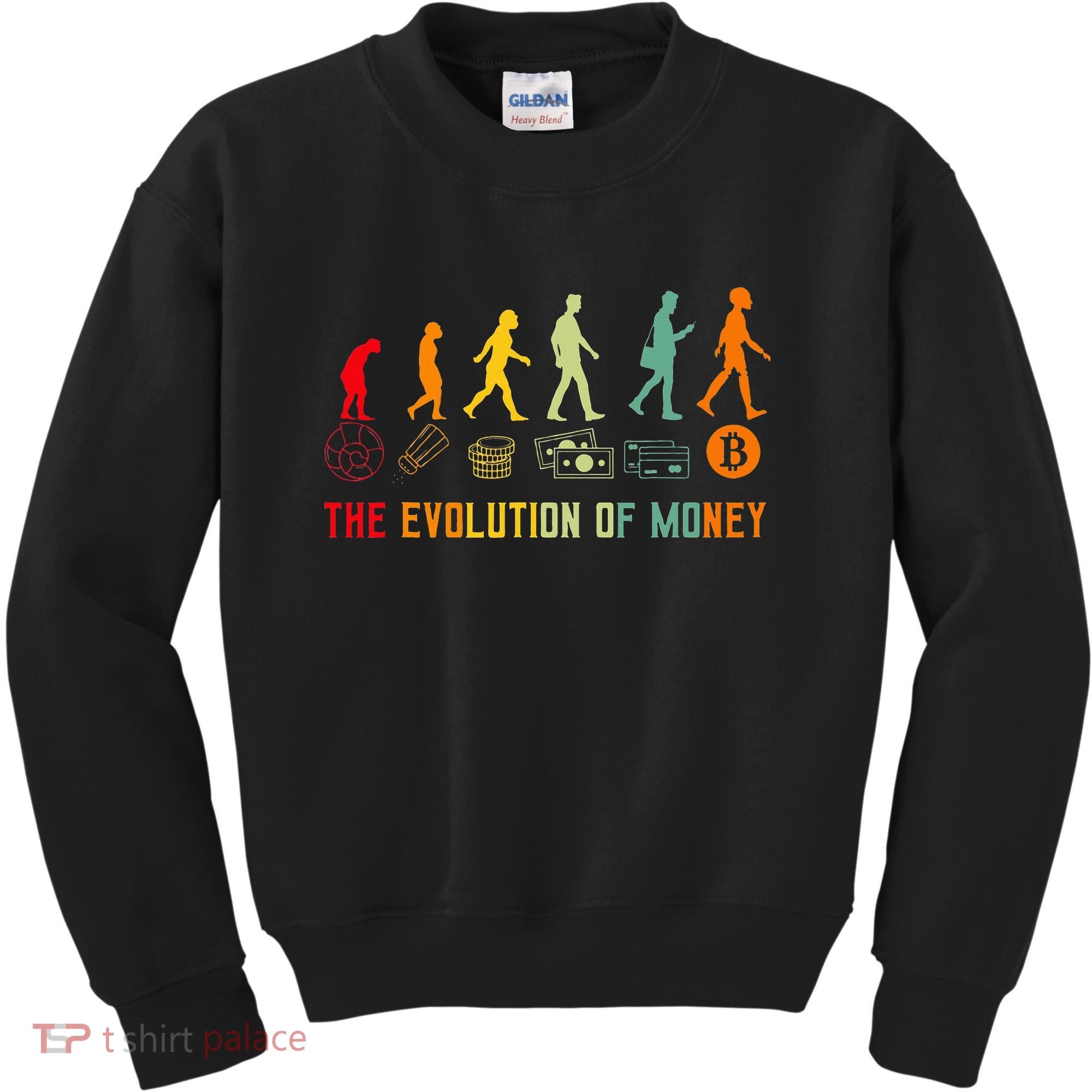 The Evolution Of Money Bitcoin Btc Crypto Cryptocurrency Kids Sweatshirt