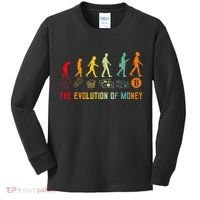 The Evolution Of Money Bitcoin Btc Crypto Cryptocurrency Kids Long Sleeve Shirt thumb 0