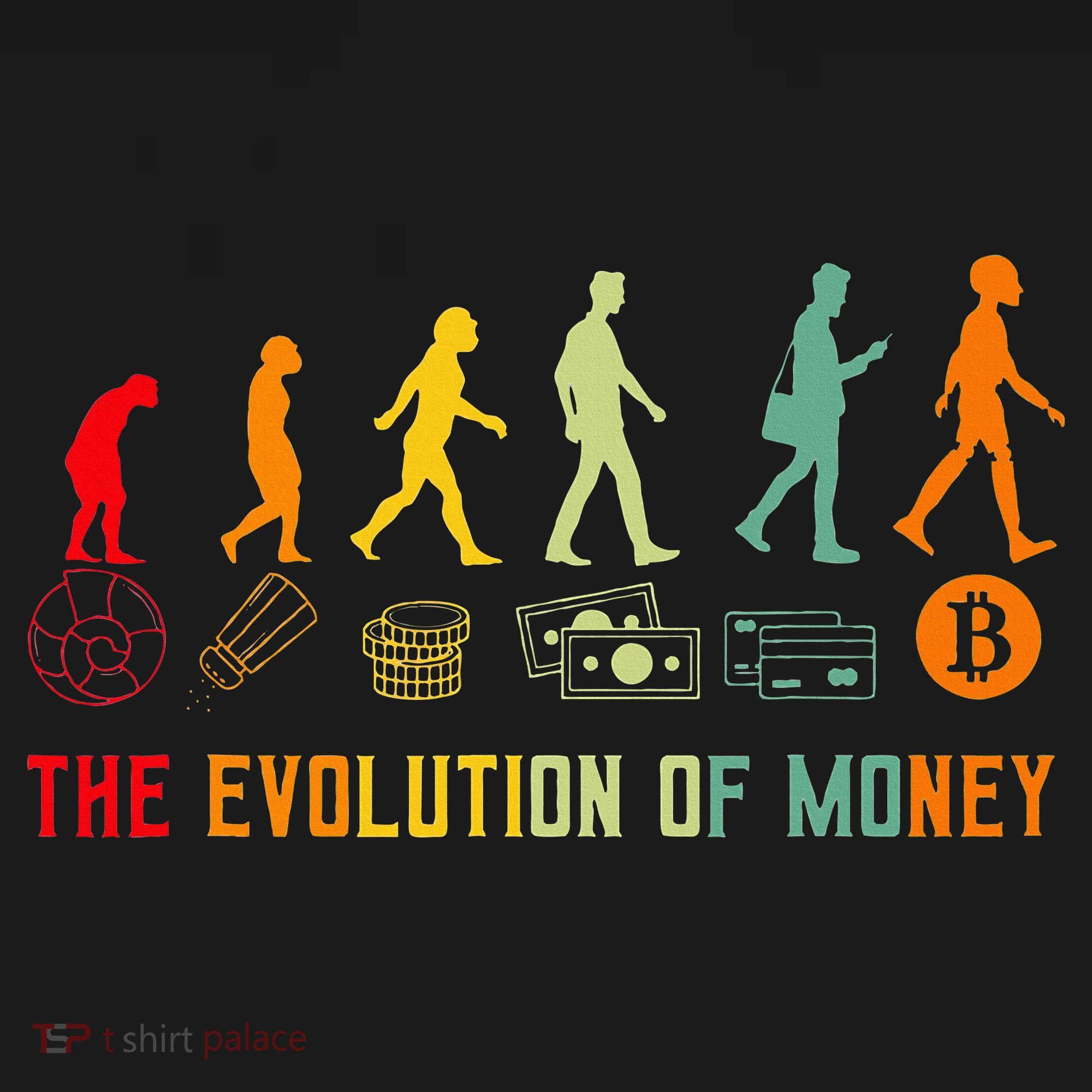 The Evolution Of Money Bitcoin Btc Crypto Cryptocurrency Kids T-Shirt