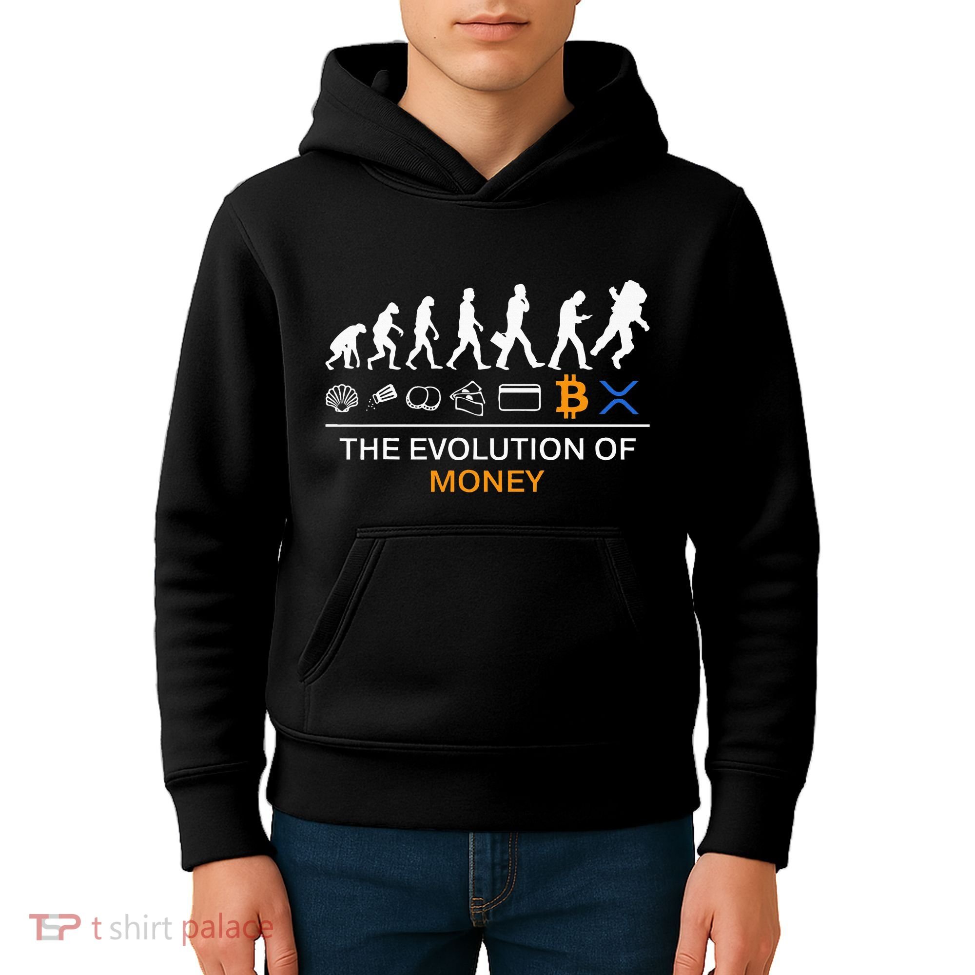The Evolution Of Money Bitcoin Ripple Xrp To The Moon Kids Hoodie