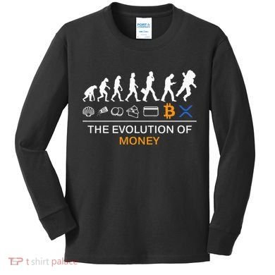 The Evolution Of Money Bitcoin Ripple Xrp To The Moon Kids Long Sleeve Shirt