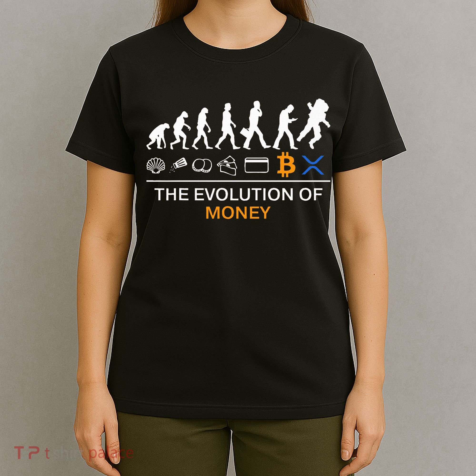 The Evolution Of Money Funny Bitcoin Ripple Xrp To The Moon T-Shirt