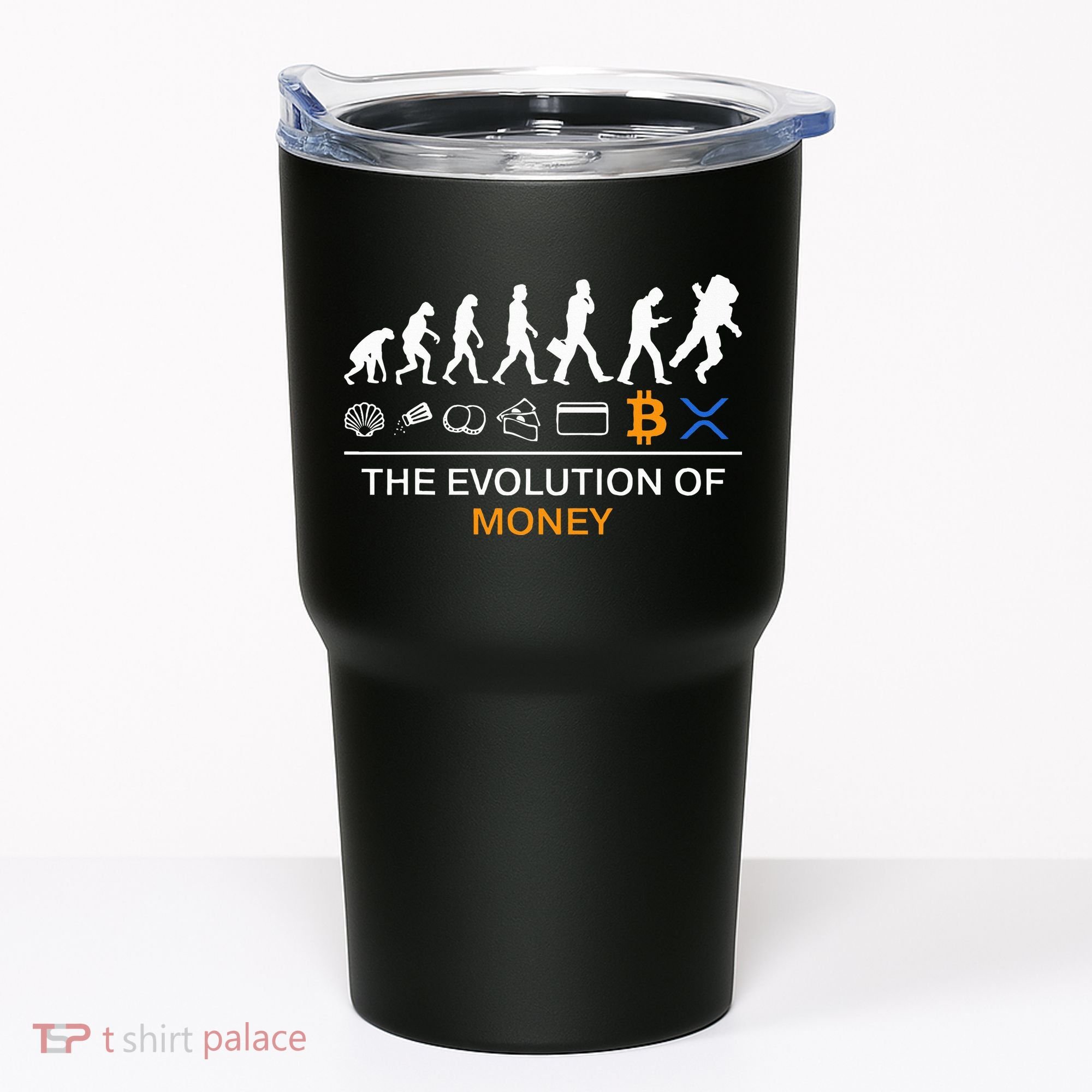 The Evolution Of Money Funny Bitcoin Ripple Xrp To The Moon Tumbler