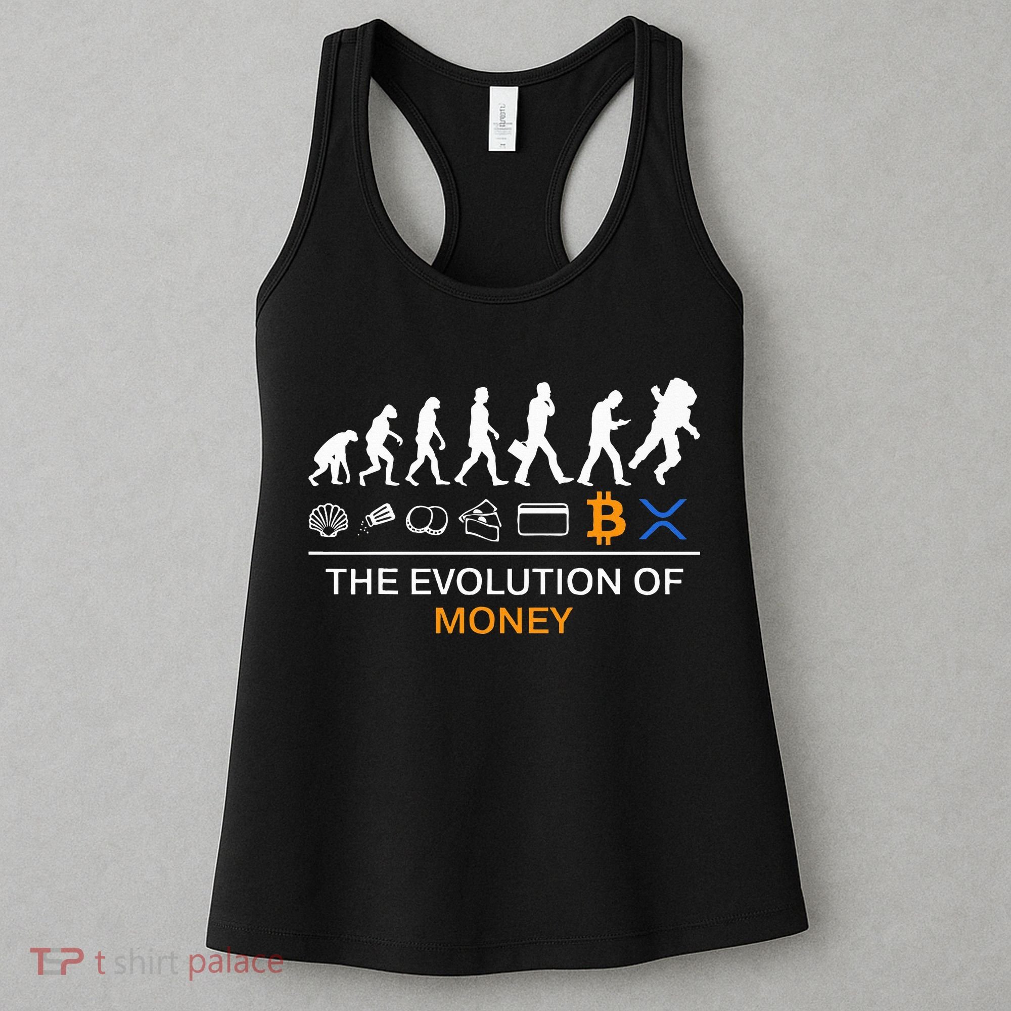 The Evolution Of Money Funny Bitcoin Ripple Xrp To The Moon Women's Tank Top