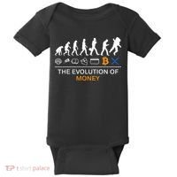 The Evolution Of Money Funny Bitcoin Ripple Xrp To The Moon Baby Bodysuit thumb 0