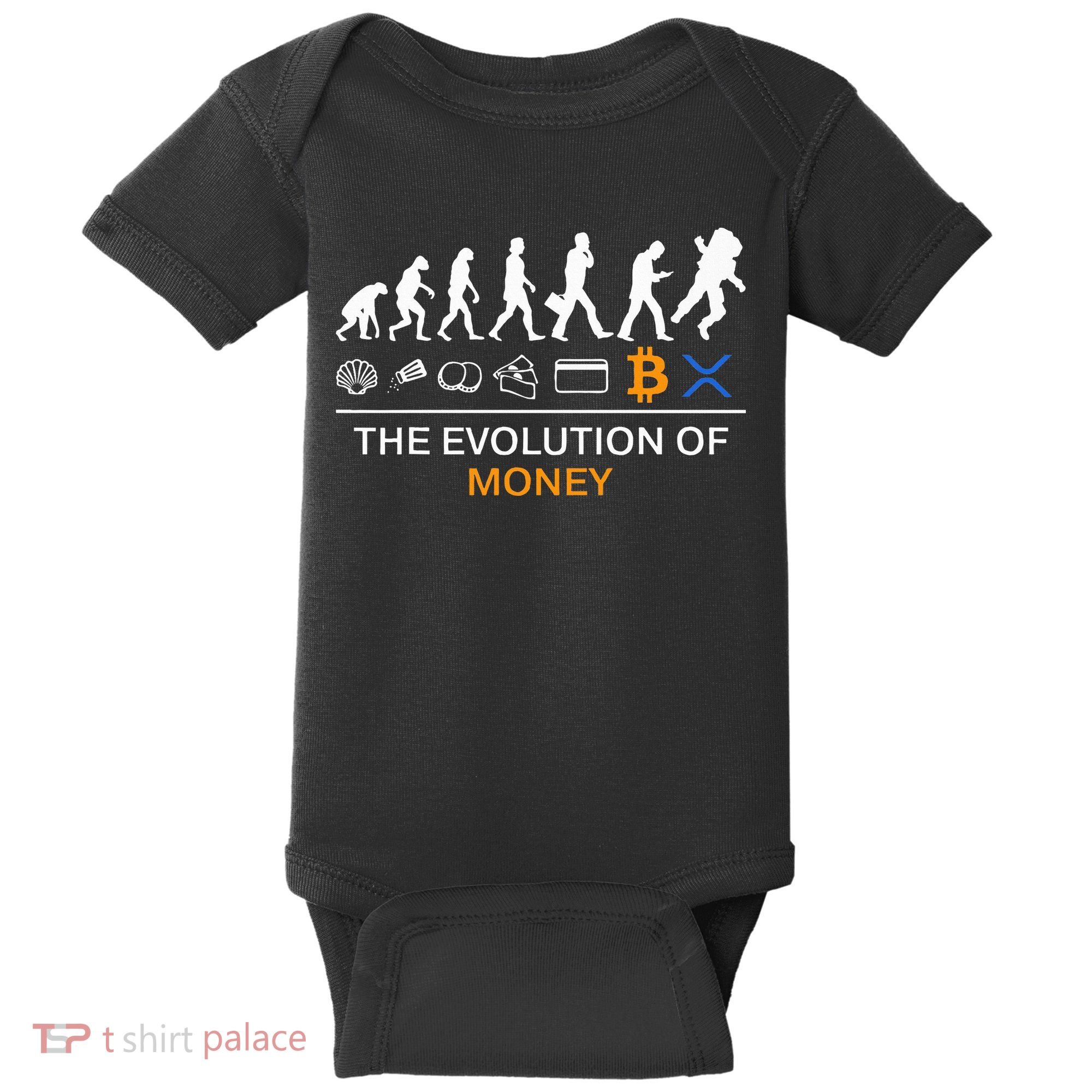 The Evolution Of Money Funny Bitcoin Ripple Xrp To The Moon Baby Bodysuit