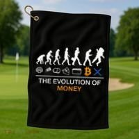 The Evolution Of Money Funny Bitcoin Ripple Xrp To The Moon Golf Towel thumb 1
