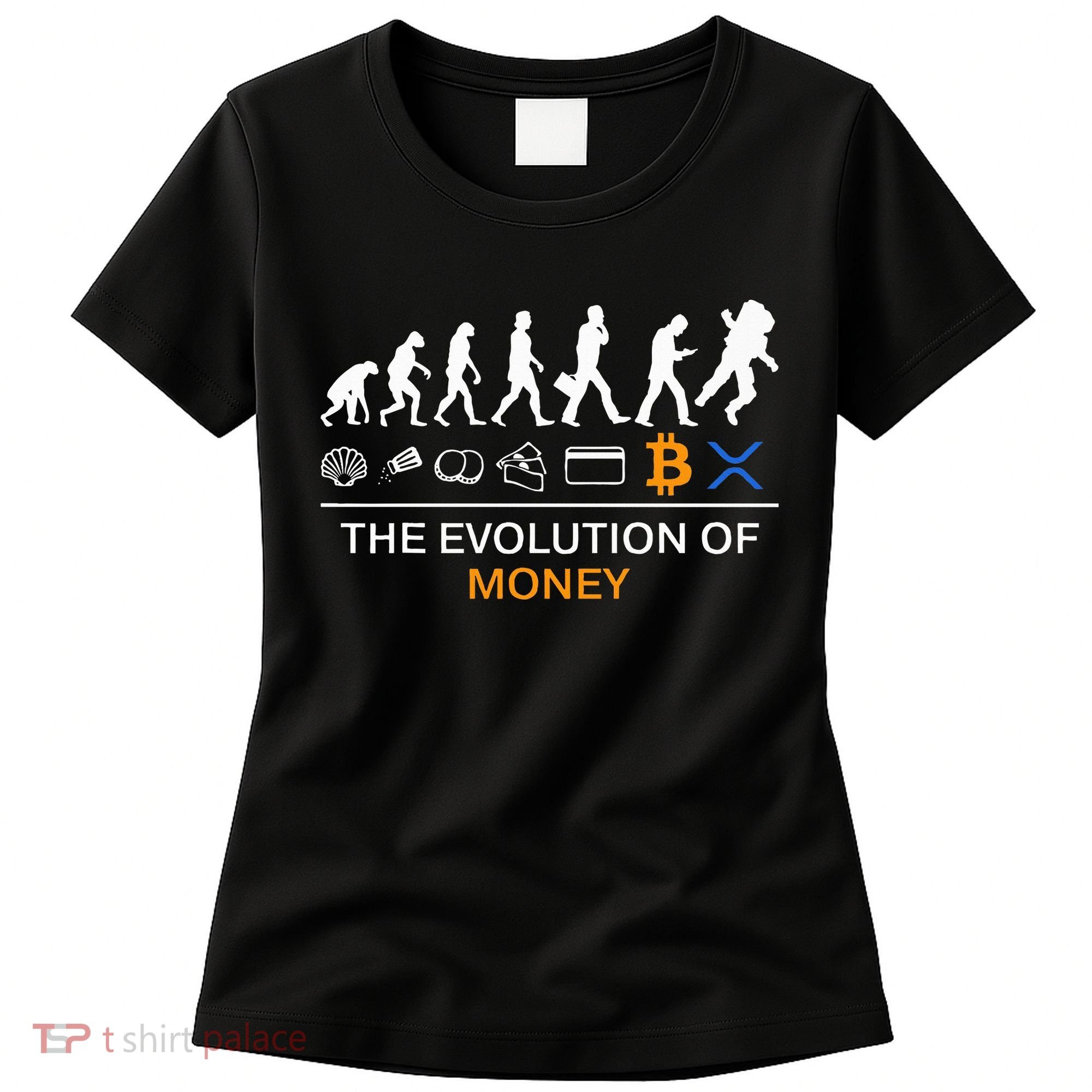 The Evolution Of Money Funny Bitcoin Ripple Xrp To The Moon Women's T-Shirt