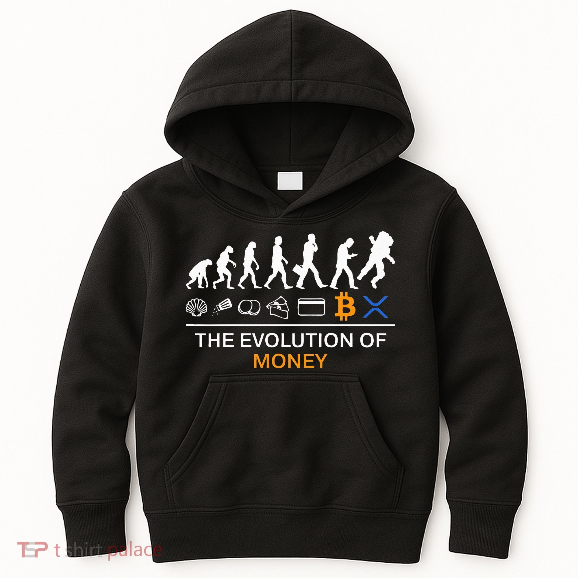 The Evolution Of Money Funny Bitcoin Ripple Xrp To The Moon Kids Hoodie