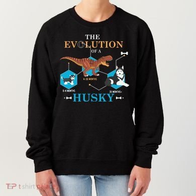 The Evolution Of A Husky Or Evolution Of Dogs Women's Sweatshirt