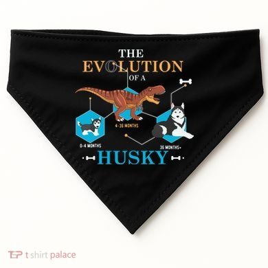 The Evolution Of A Husky Or Evolution Of Dogs USA-Made Doggie Bandana