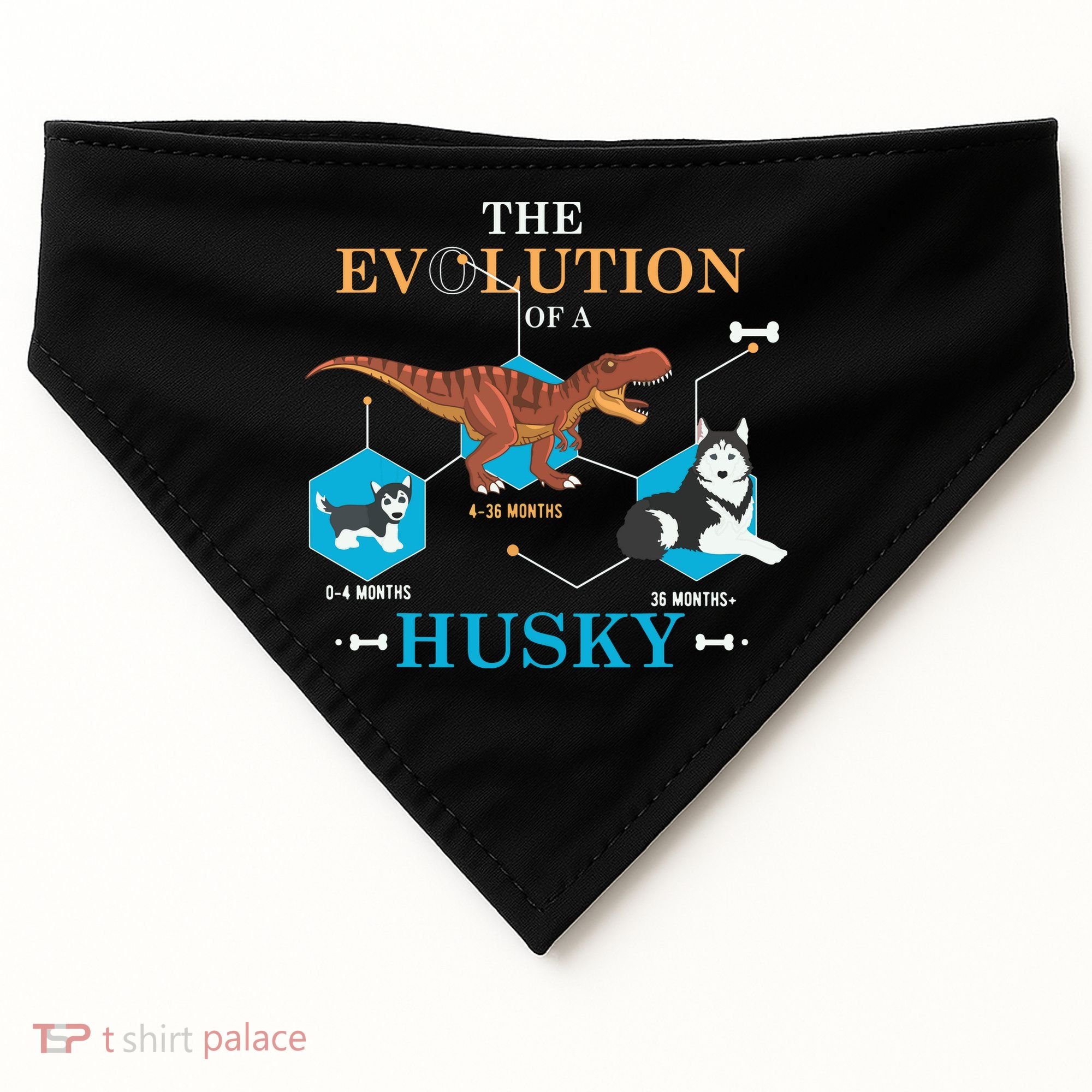 The Evolution Of A Husky Or Evolution Of Dogs USA-Made Doggie Bandana