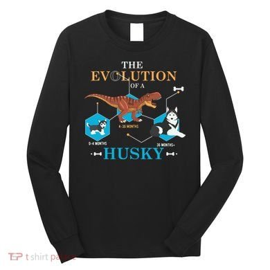 The Evolution Of A Husky Or Evolution Of Dogs Long Sleeve Shirt