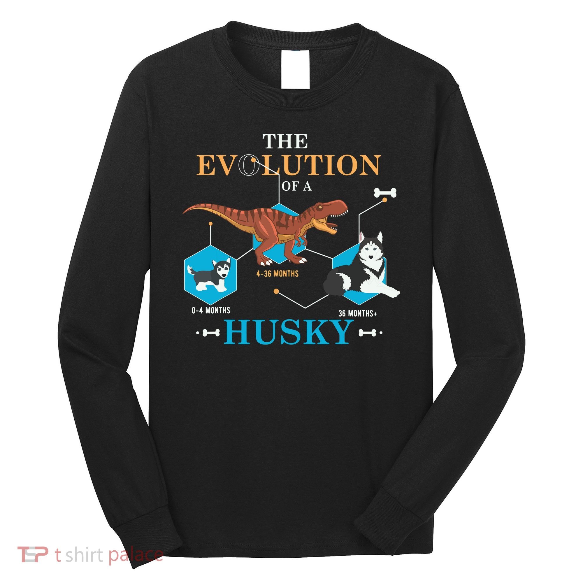 The Evolution Of A Husky Or Evolution Of Dogs Long Sleeve Shirt