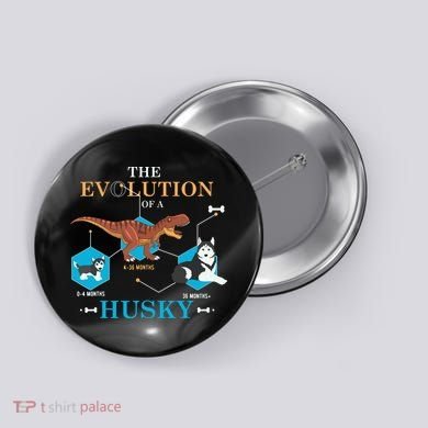 The Evolution Of A Husky Or Evolution Of Dogs Button