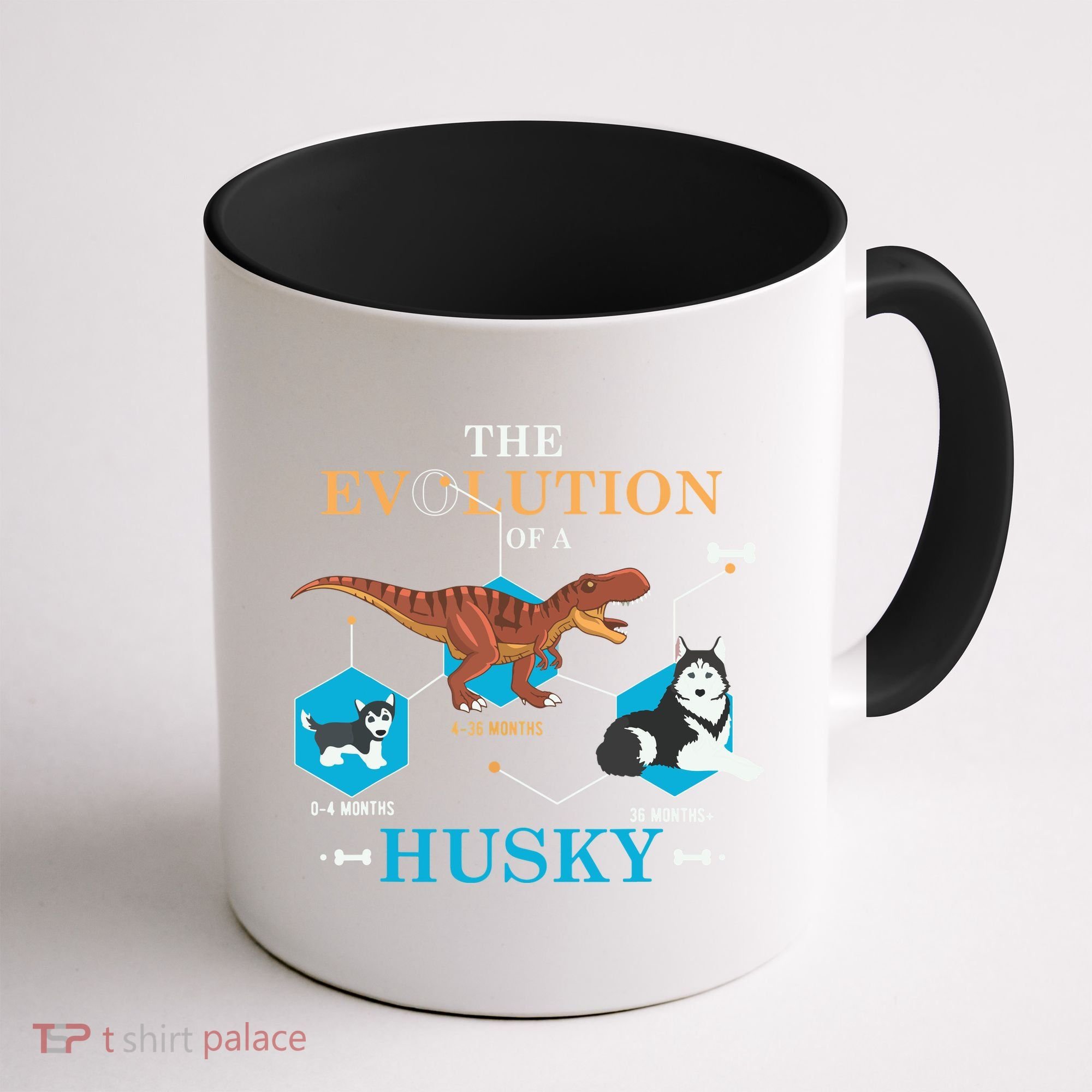 The Evolution Of A Husky Or Evolution Of Dogs Coffee Mug