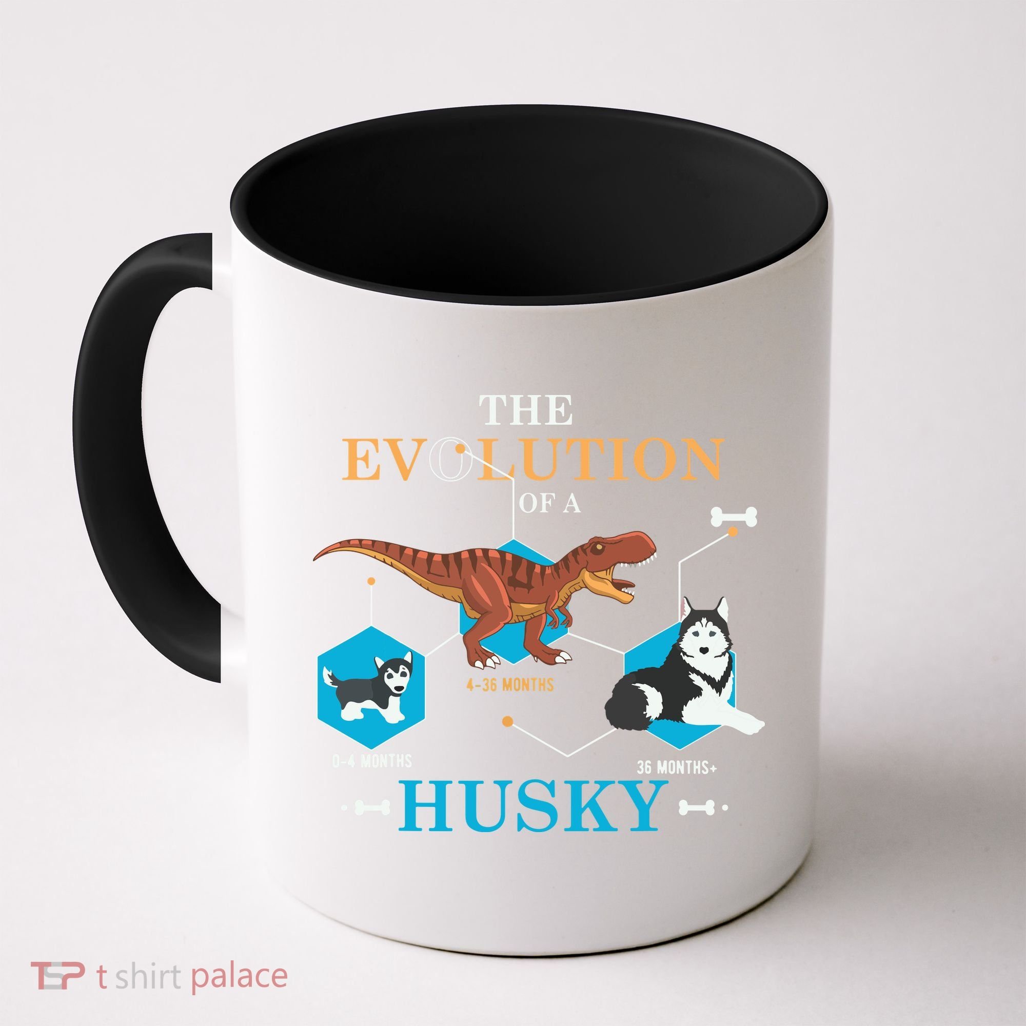 The Evolution Of A Husky Or Evolution Of Dogs Coffee Mug