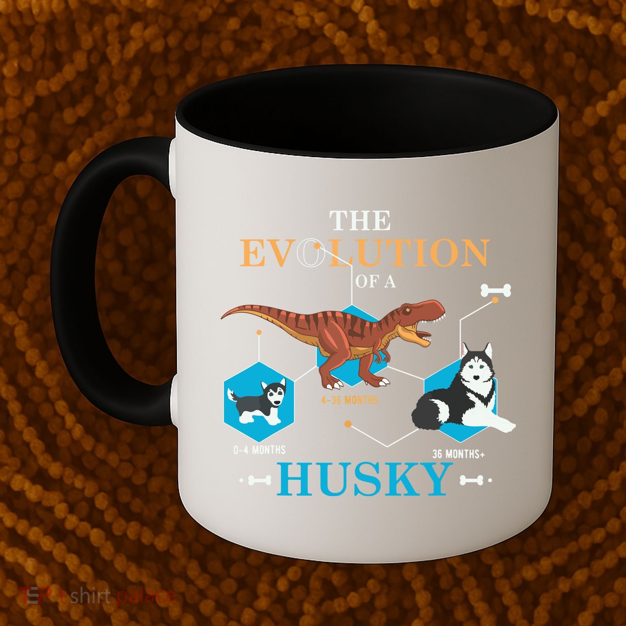The Evolution Of A Husky Or Evolution Of Dogs Coffee Mug