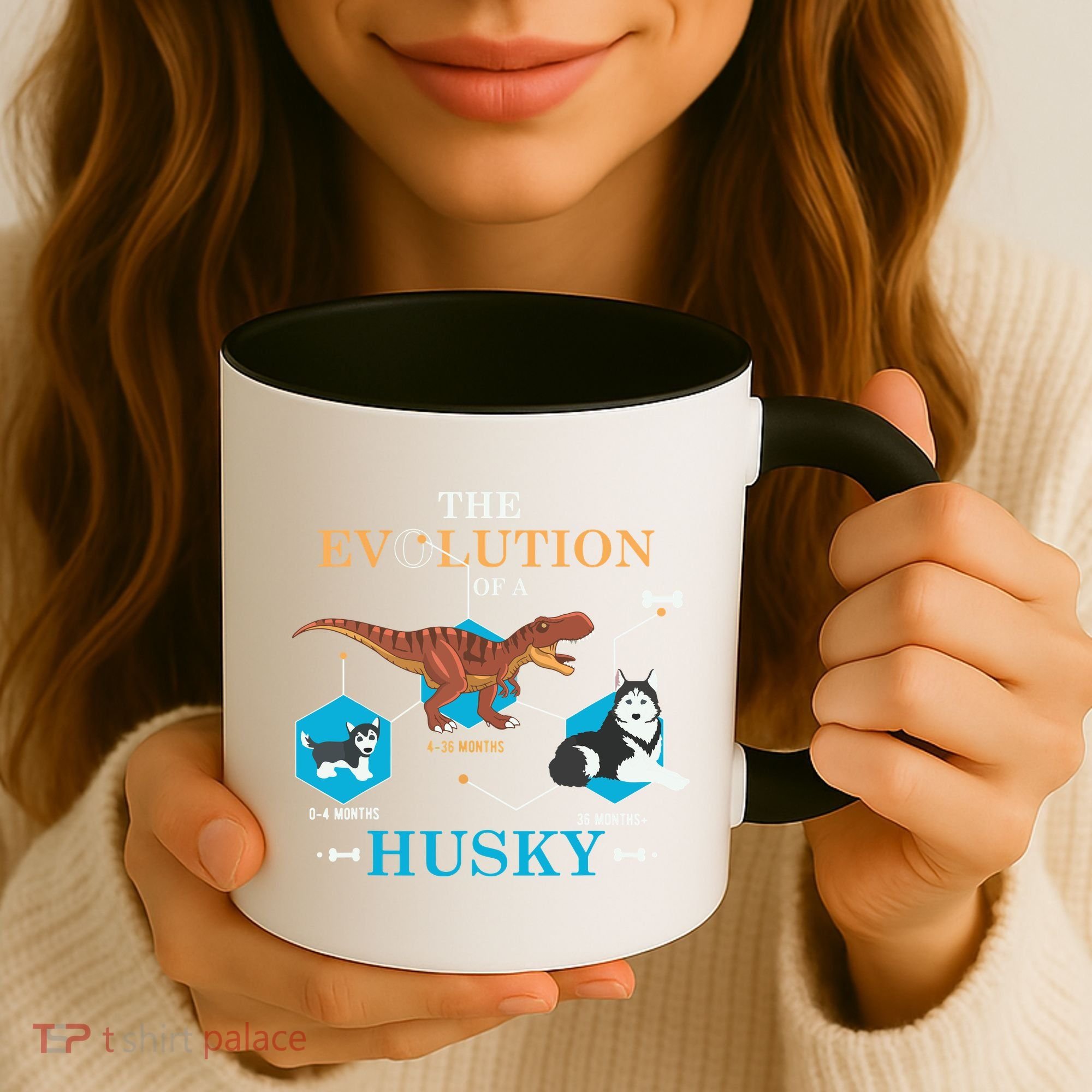 The Evolution Of A Husky Or Evolution Of Dogs Coffee Mug