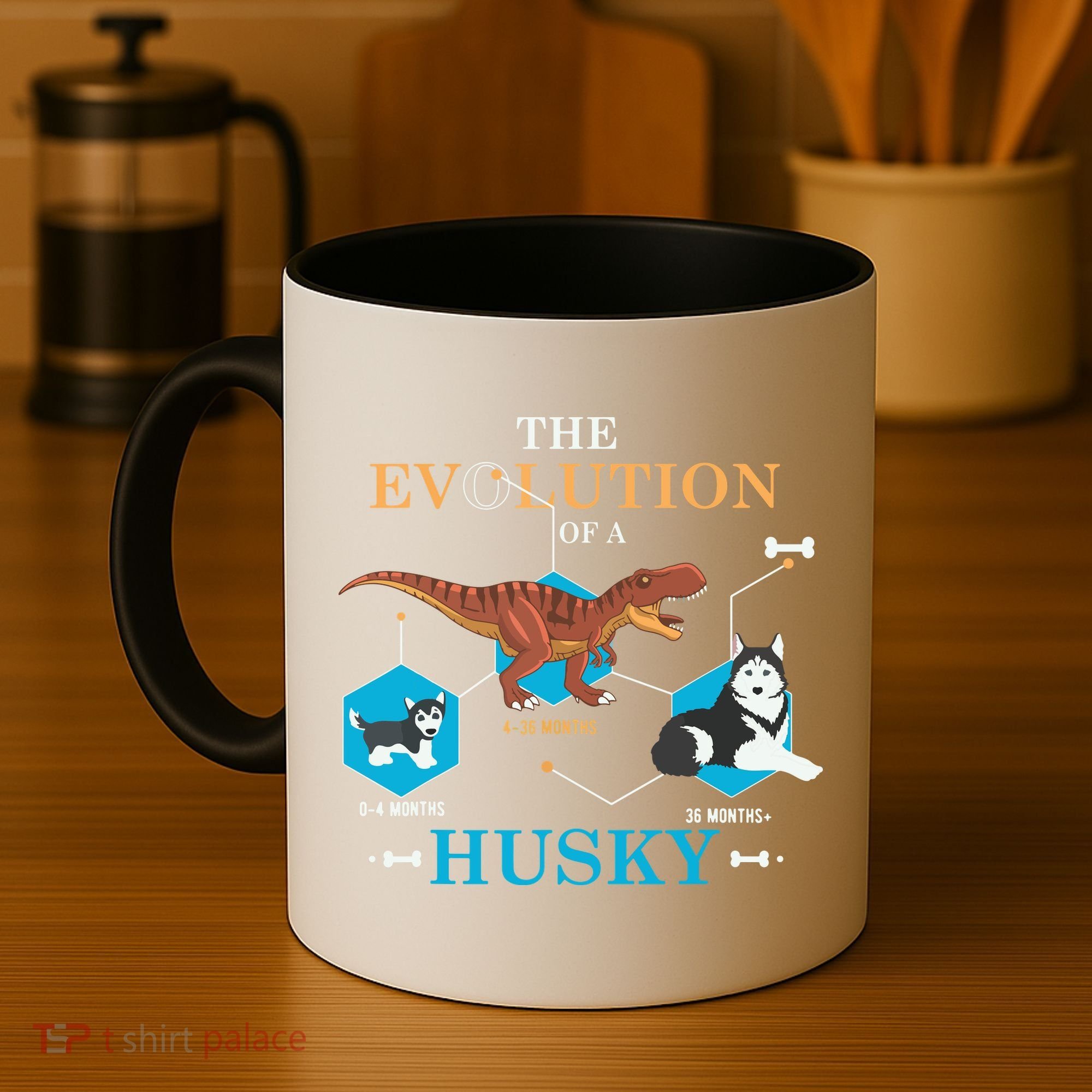 The Evolution Of A Husky Or Evolution Of Dogs Coffee Mug