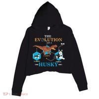 The Evolution Of A Husky Or Evolution Of Dogs Crop Fleece Hoodie thumb 0