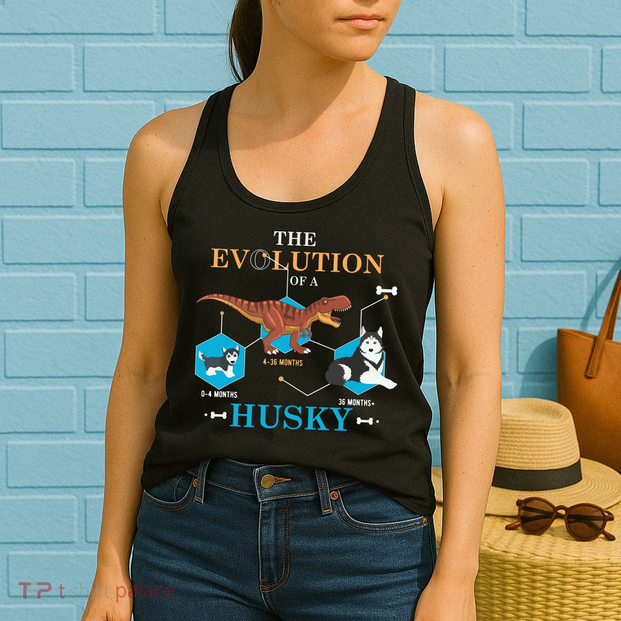 The Evolution Of A Husky Or Evolution Of Dogs Women's Tank Top