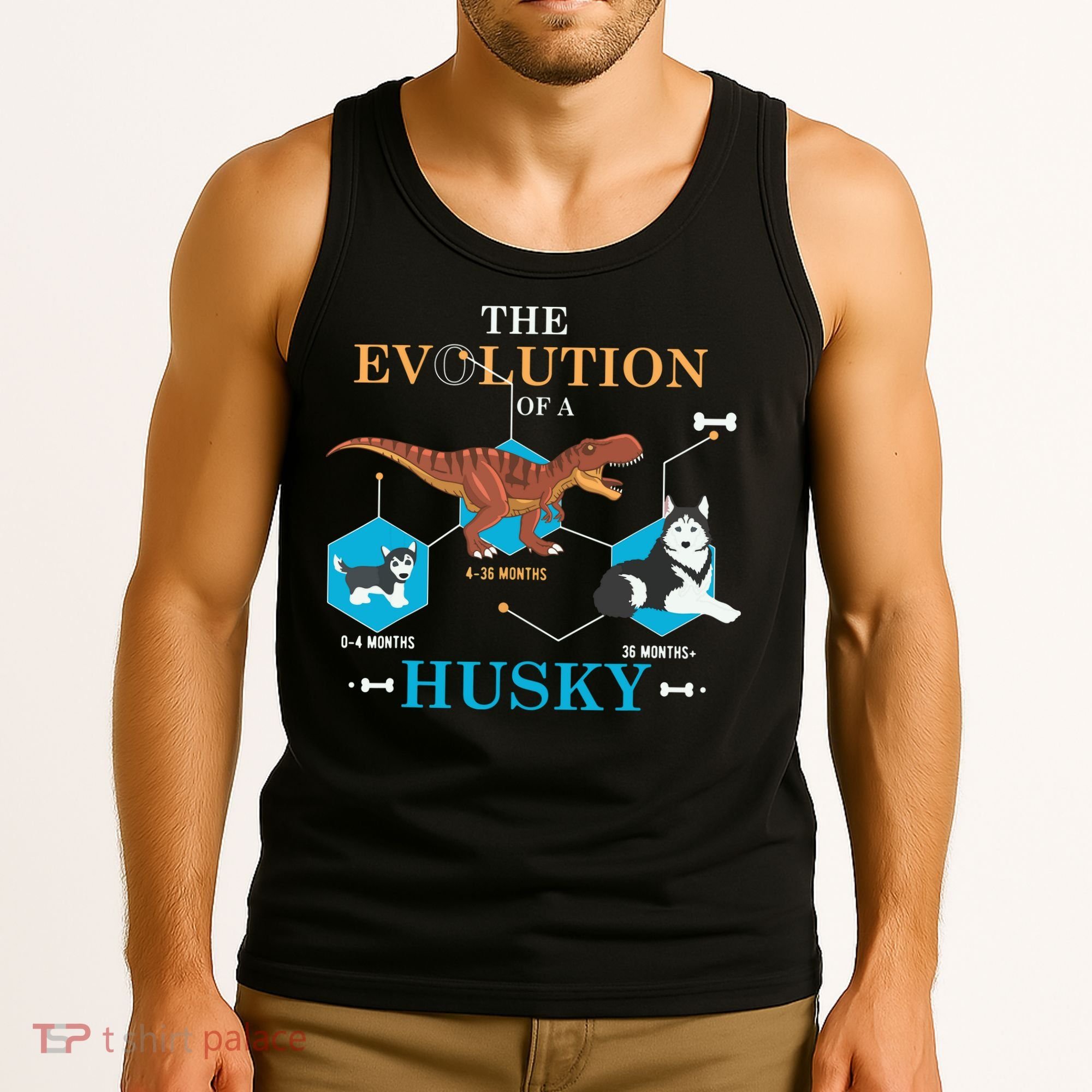 The Evolution Of A Husky Or Evolution Of Dogs Tank Top