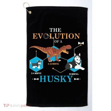 The Evolution Of A Husky Or Evolution Of Dogs Golf Towel