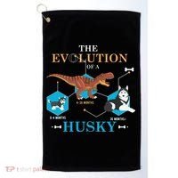 The Evolution Of A Husky Or Evolution Of Dogs Golf Towel thumb 0