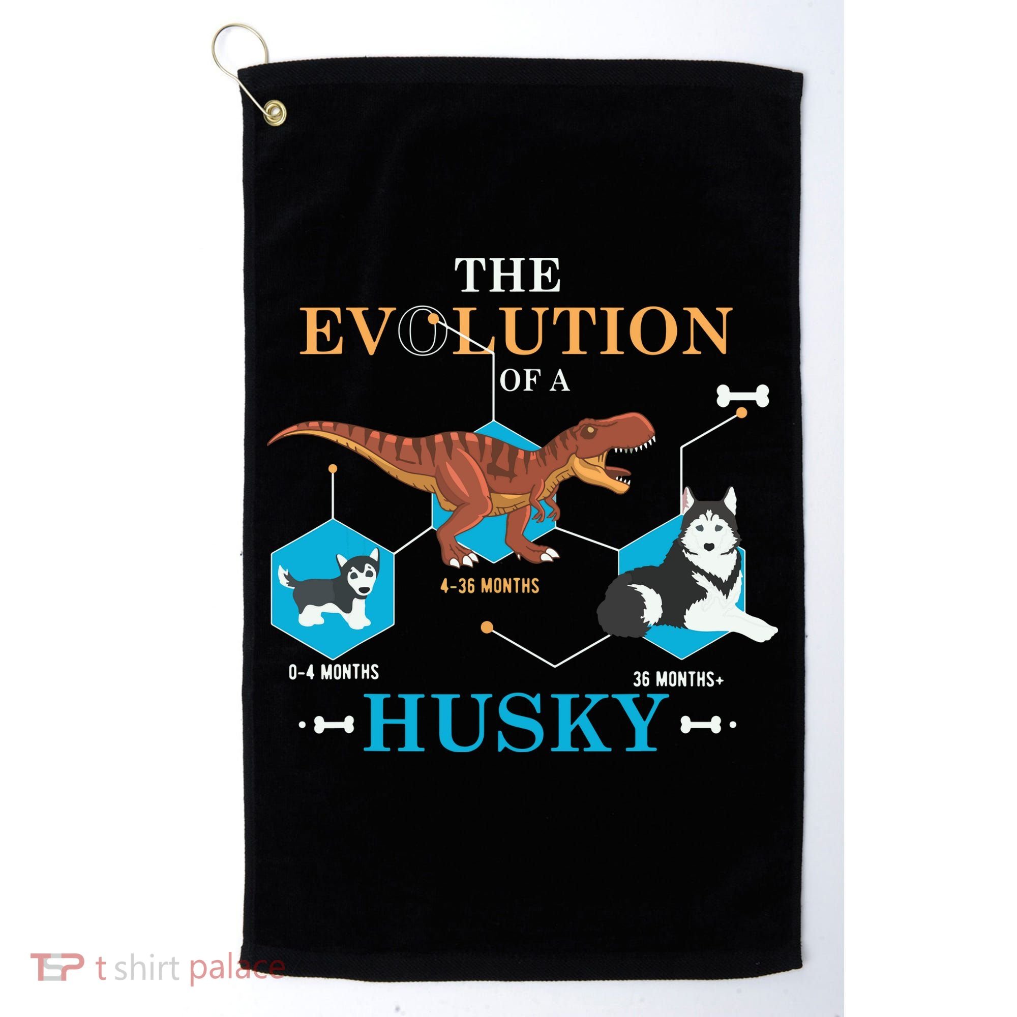 The Evolution Of A Husky Or Evolution Of Dogs Golf Towel