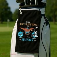 The Evolution Of A Husky Or Evolution Of Dogs Golf Towel thumb 2
