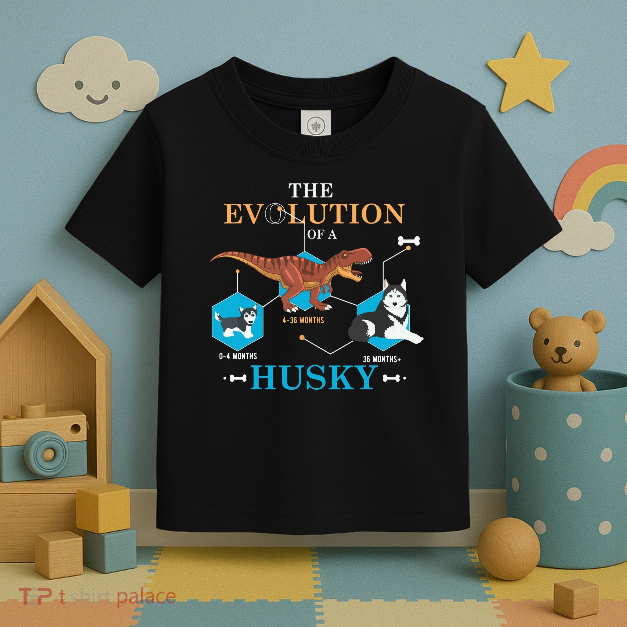 The Evolution Of A Husky Or Evolution Of Dogs Toddler T-Shirt