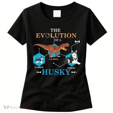 The Evolution Of A Husky Or Evolution Of Dogs Women's T-Shirt