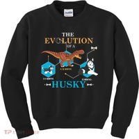 The Evolution Of A Husky Or Evolution Of Dogs Kids Sweatshirt thumb 0
