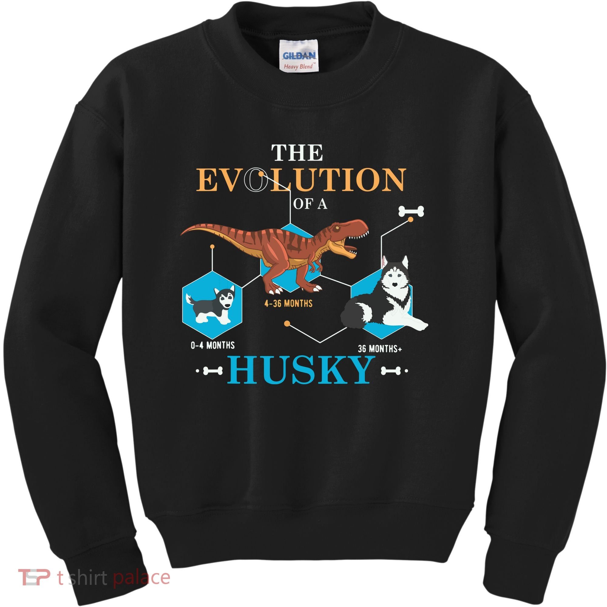 The Evolution Of A Husky Or Evolution Of Dogs Kids Sweatshirt