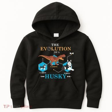 The Evolution Of A Husky Or Evolution Of Dogs Kids Hoodie