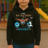 The Evolution Of A Husky Or Evolution Of Dogs Kids Hoodie thumb 3