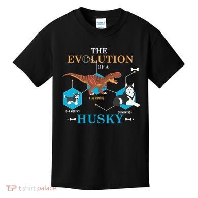 The Evolution Of A Husky Or Evolution Of Dogs Kids T-Shirt