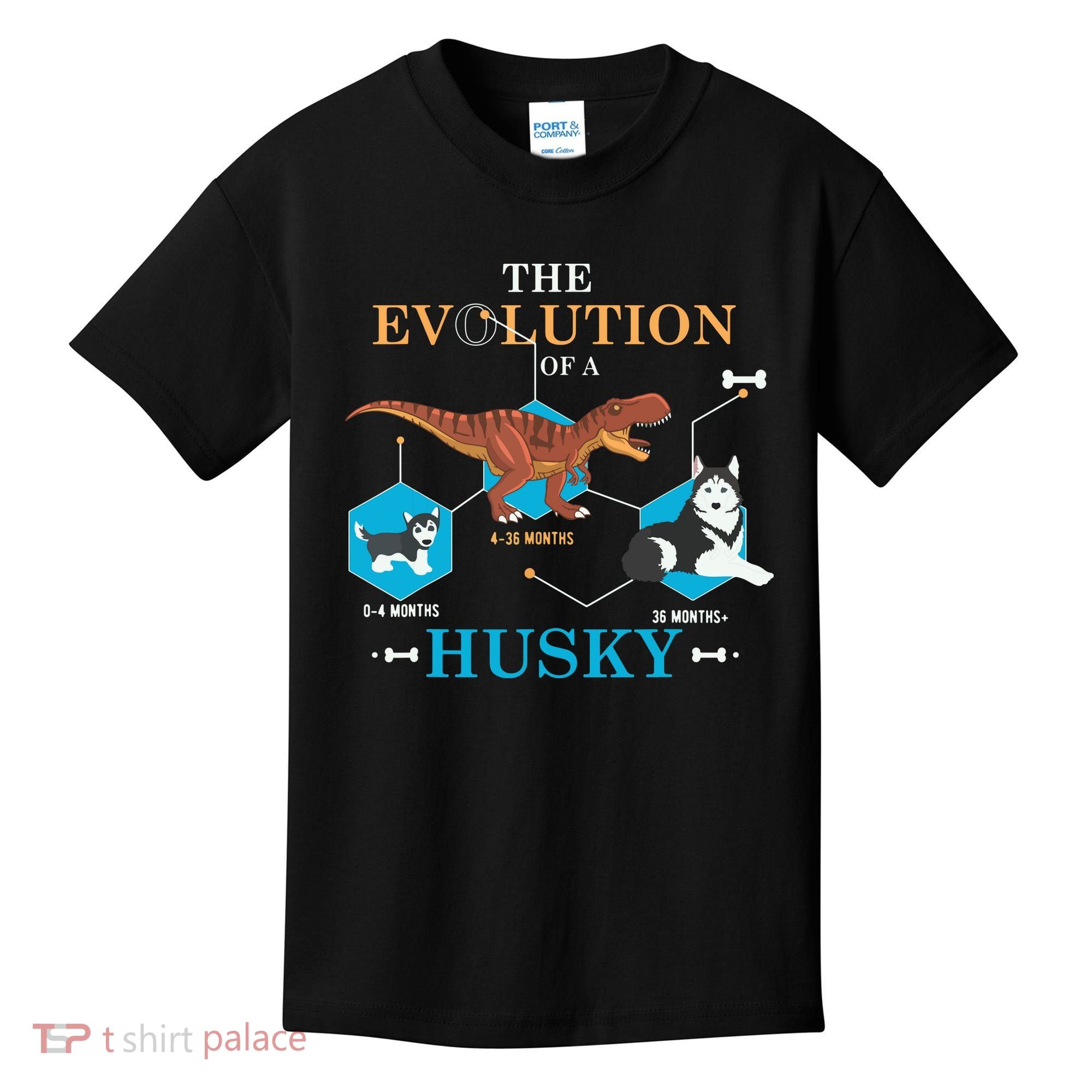 The Evolution Of A Husky Or Evolution Of Dogs Kids T-Shirt