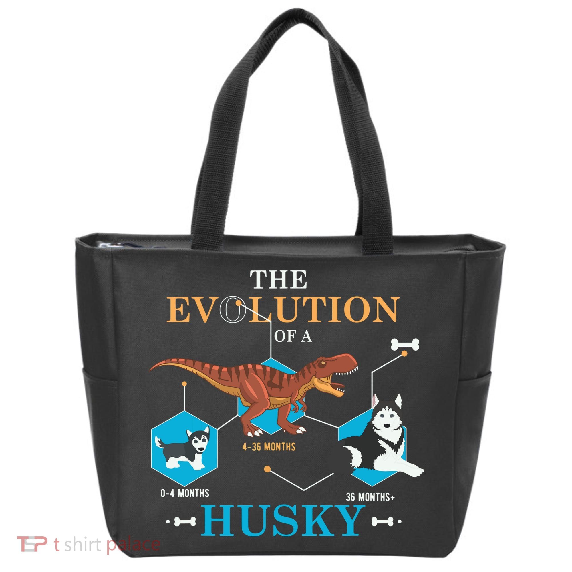 The Evolution Of A Husky Or Evolution Of Dogs Tote Bag