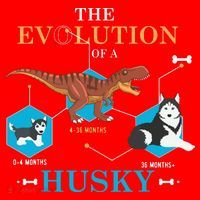 The Evolution Of A Husky Or Evolution Of Dogs Santa Hat thumb 1