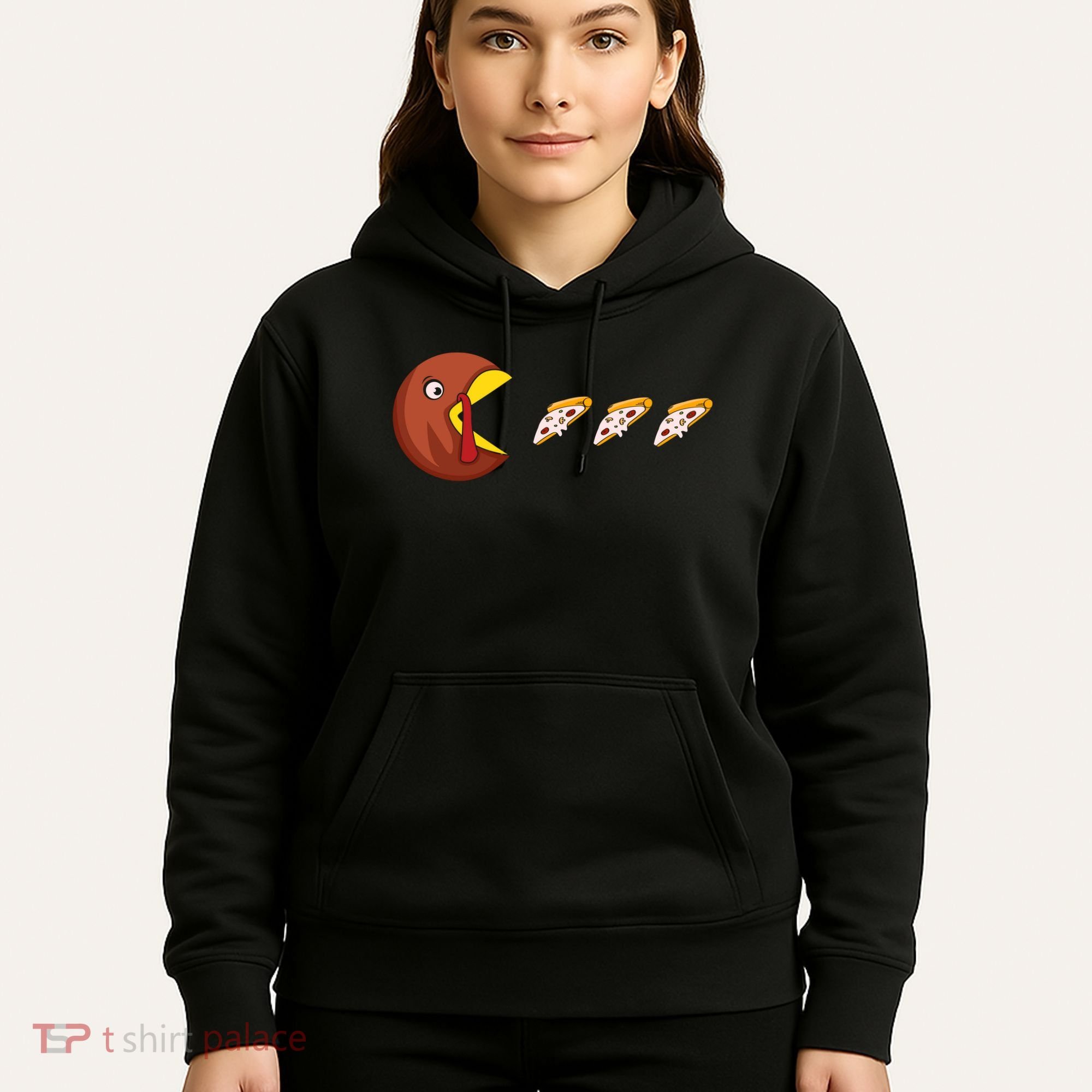 Turkey Eat Pizza Happy Thanksgiving Hoodie