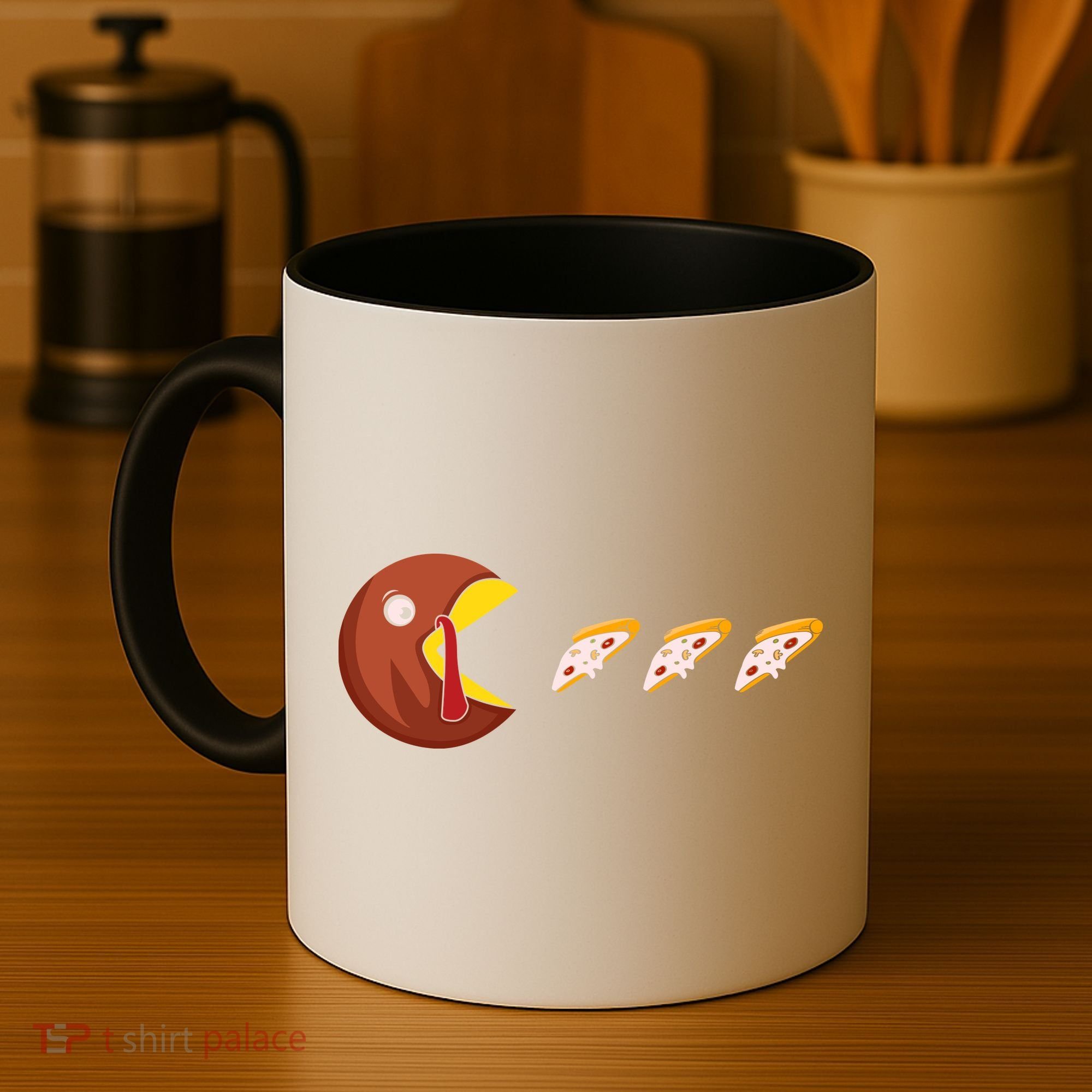 Turkey Eat Pizza Happy Thanksgiving Coffee Mug