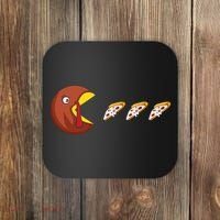 Turkey Eat Pizza Happy Thanksgiving Coaster thumb 0